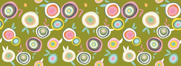 happy circle flowers green