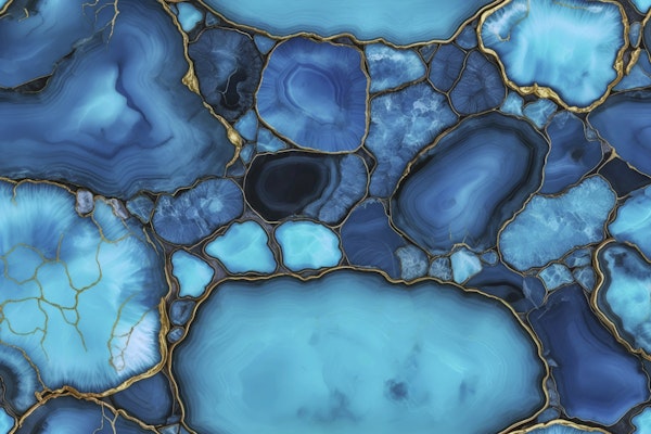Blue Gemstone Marbled Luxury