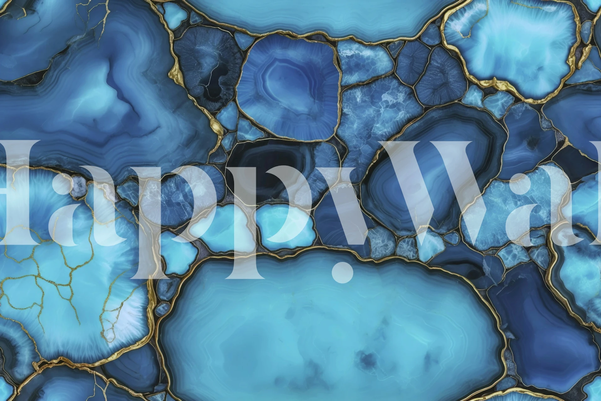 Blue gemstone marbled luxury wallpaper design