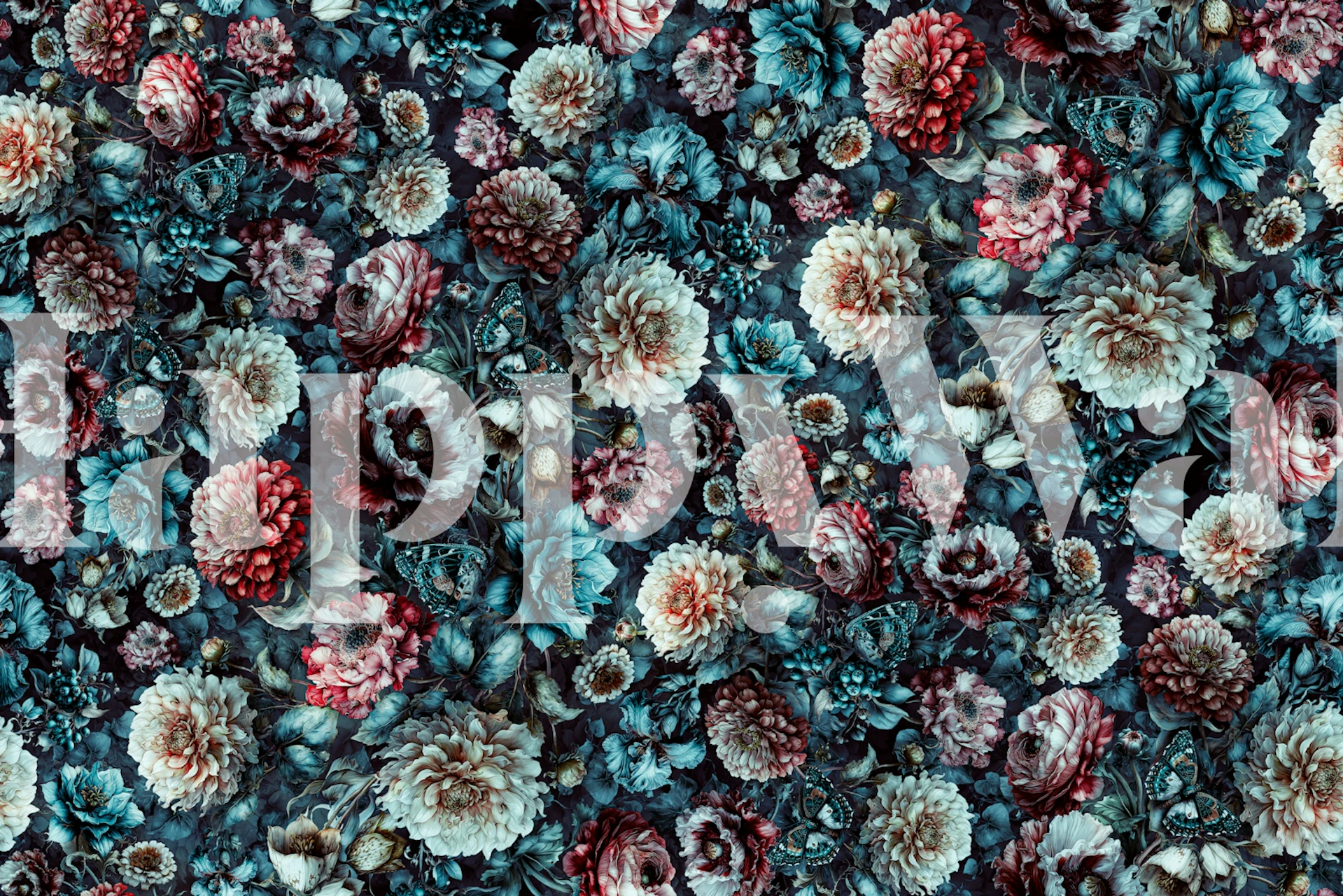 Night Garden Blossomstorm blomster tapet i et rom