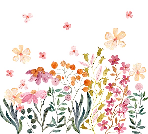 Naive Watercolor Flowers