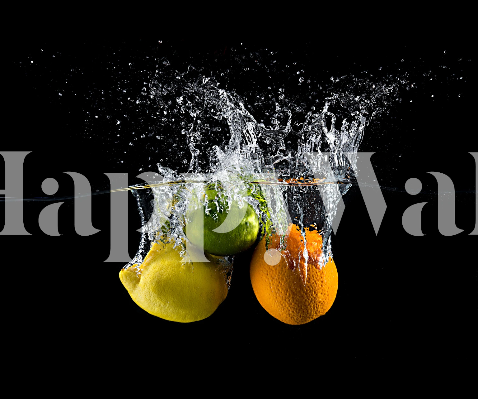 Citrus splash wallpaper in a room