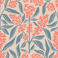 Osmanthus Flower in Red and Blue wallpaper