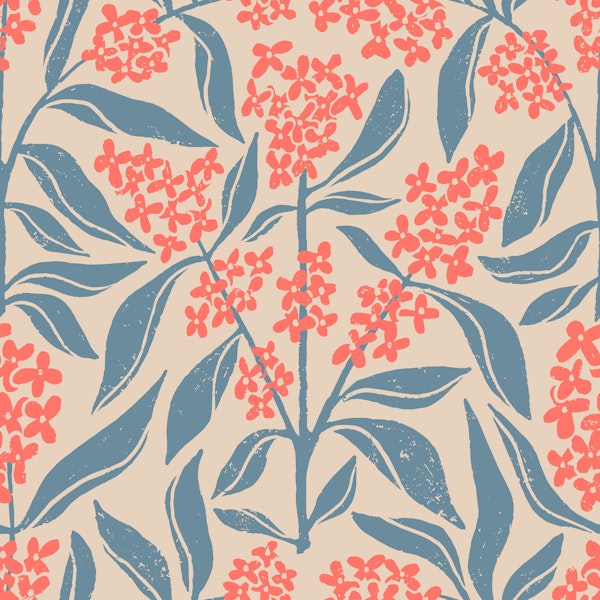 Osmanthus Flower in Red and Blue