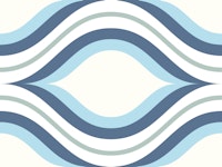 Blue Ogee wave behang