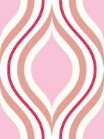 Modern Pink Ogee chain wallpaper