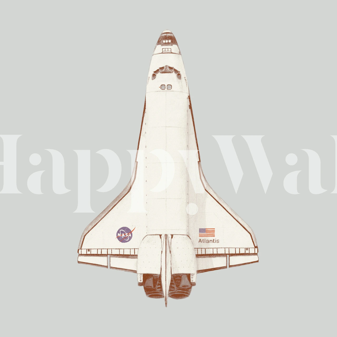 Atlantis Space Shuttle tapet i rummet