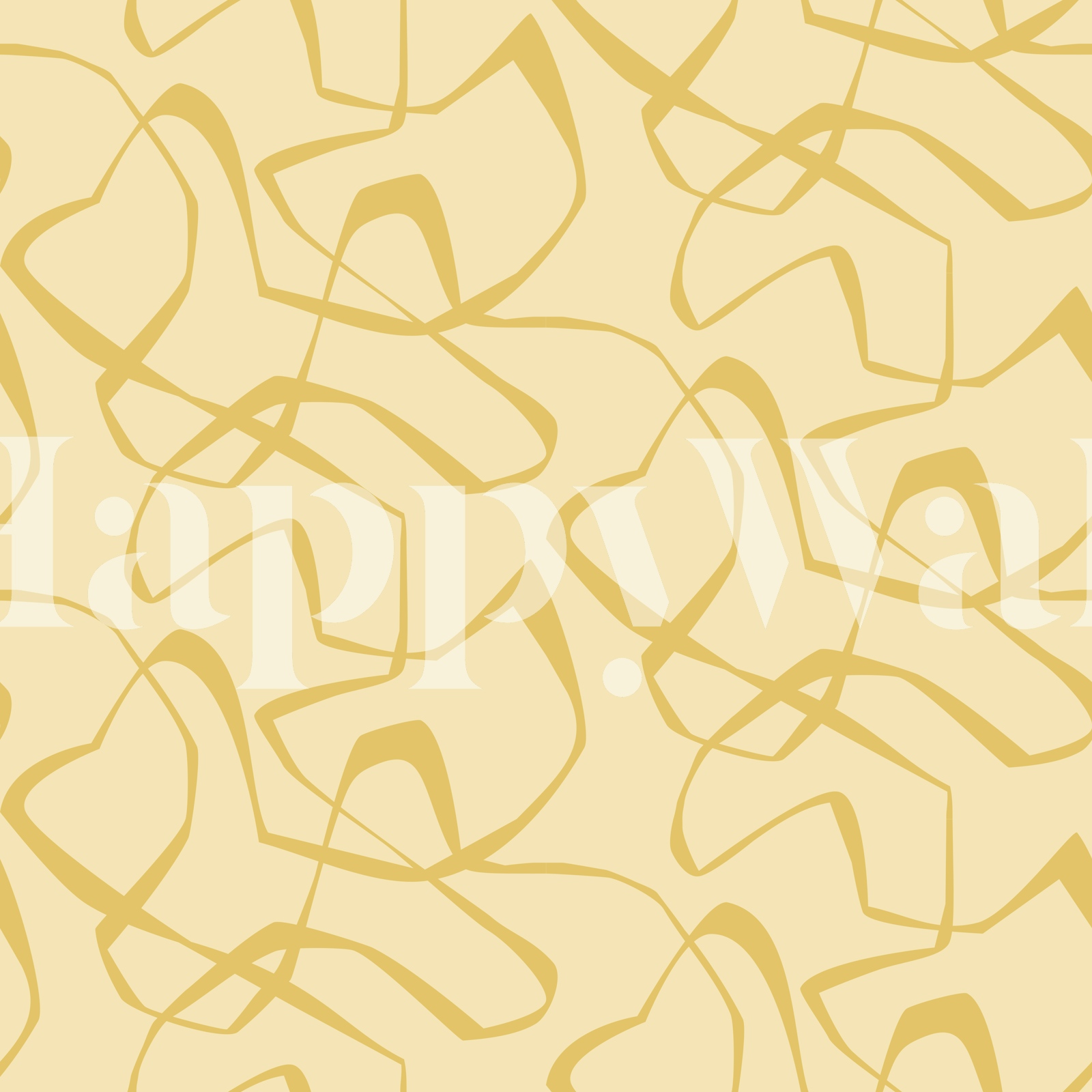 Japandi Butter Yellow Abstract Lines Wallpaper