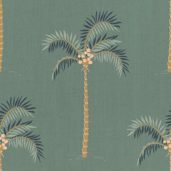 Tropical Retro Boho Palm Tree Olive Green