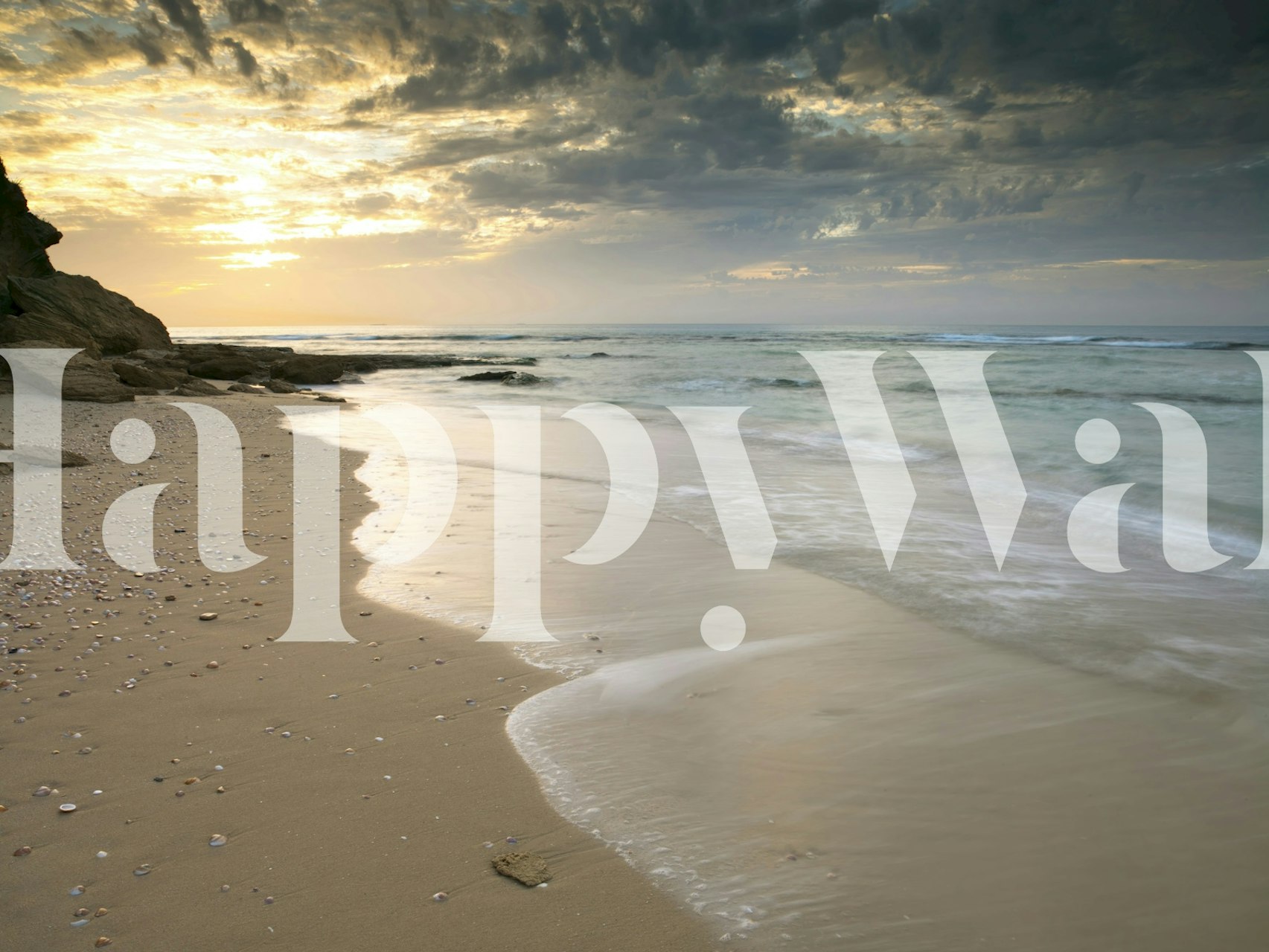 Waves crashing at Palmachim Shore behang in een kamer