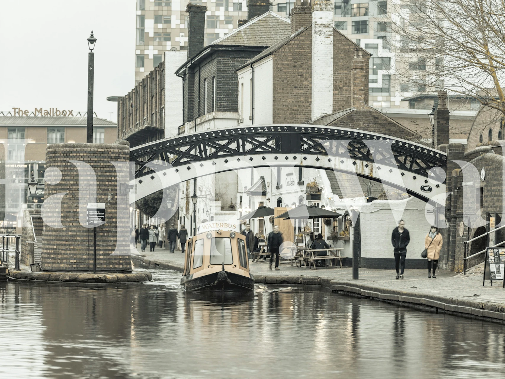 Tapeta Canalside View w Birmingham w pokoju