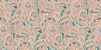 abstract palm leaves and fruit brown teal tapetit