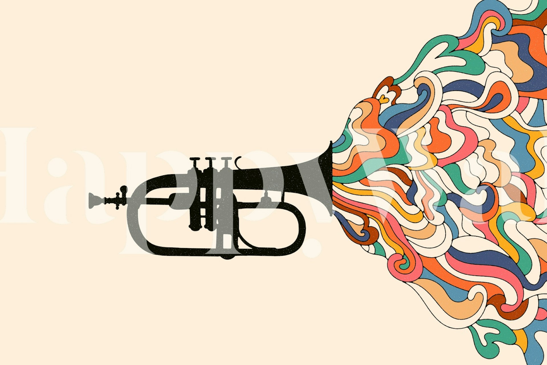 Jazz Music II wallpaper in a vibrant room