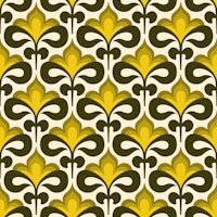 Midcentury modern blossoms pattern ταπετσαρία