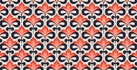 Elegant Modern Retro Bloom Red Navy ταπετσαρία