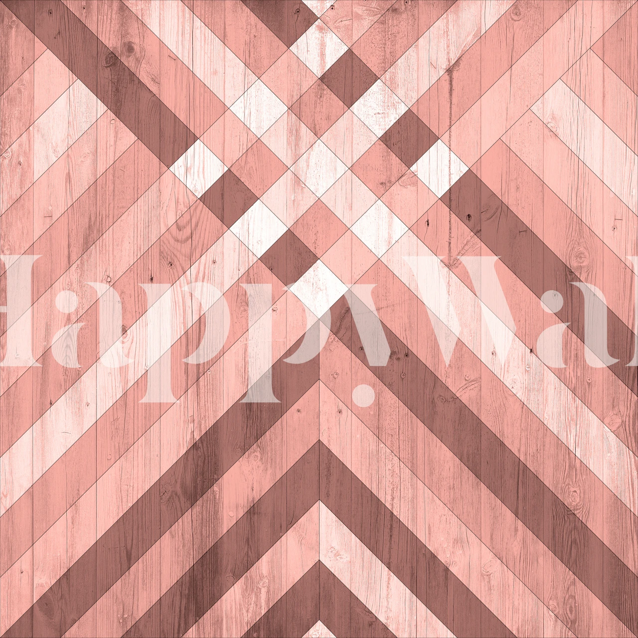 Geometric wood texture wallpaper in a room