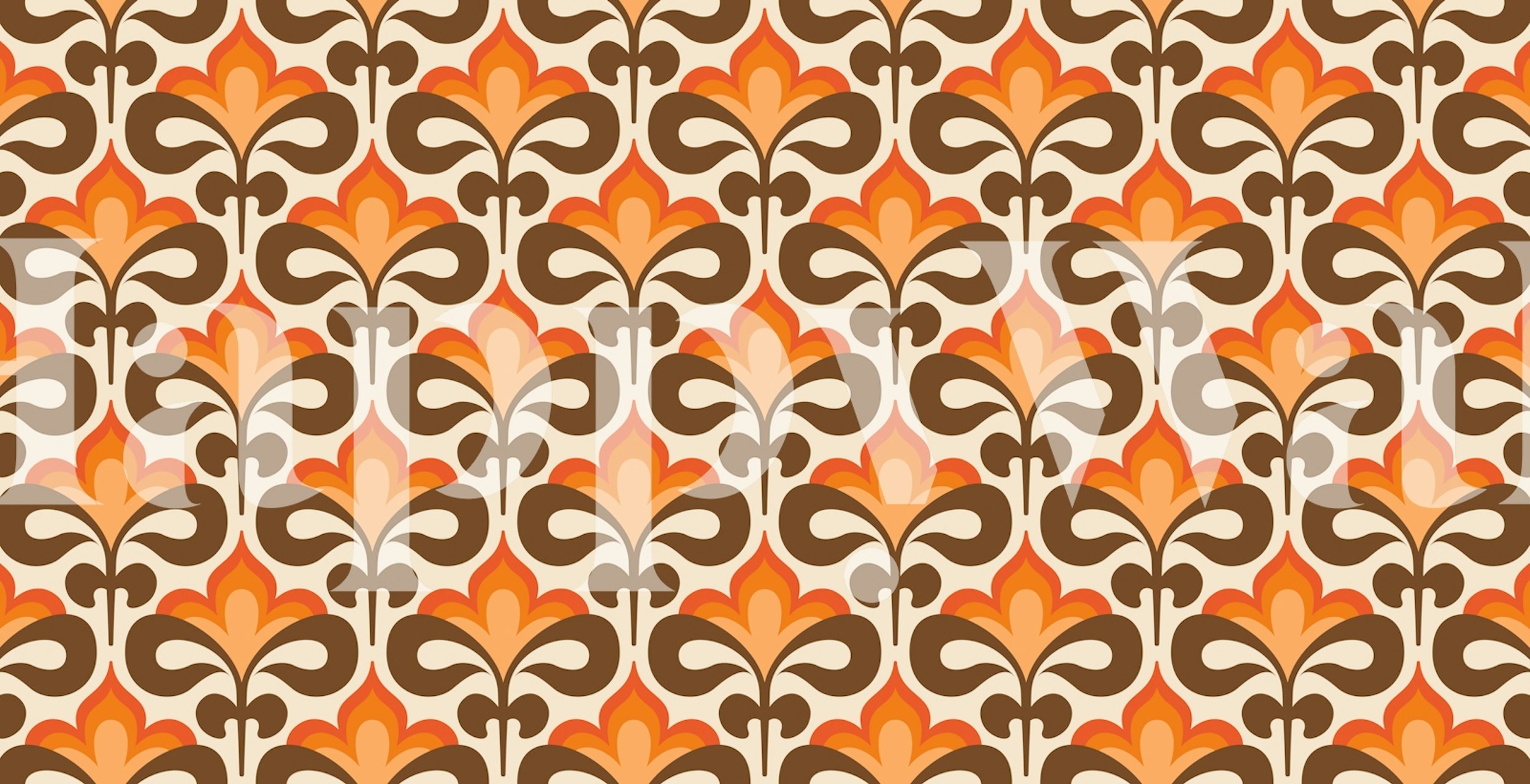 Tapeta Warm Vintage Floral Symphony w pokoju