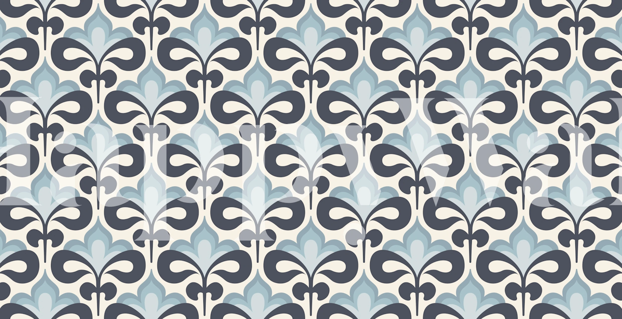 Modern Retro Abstract Flowers wallpaper in a room