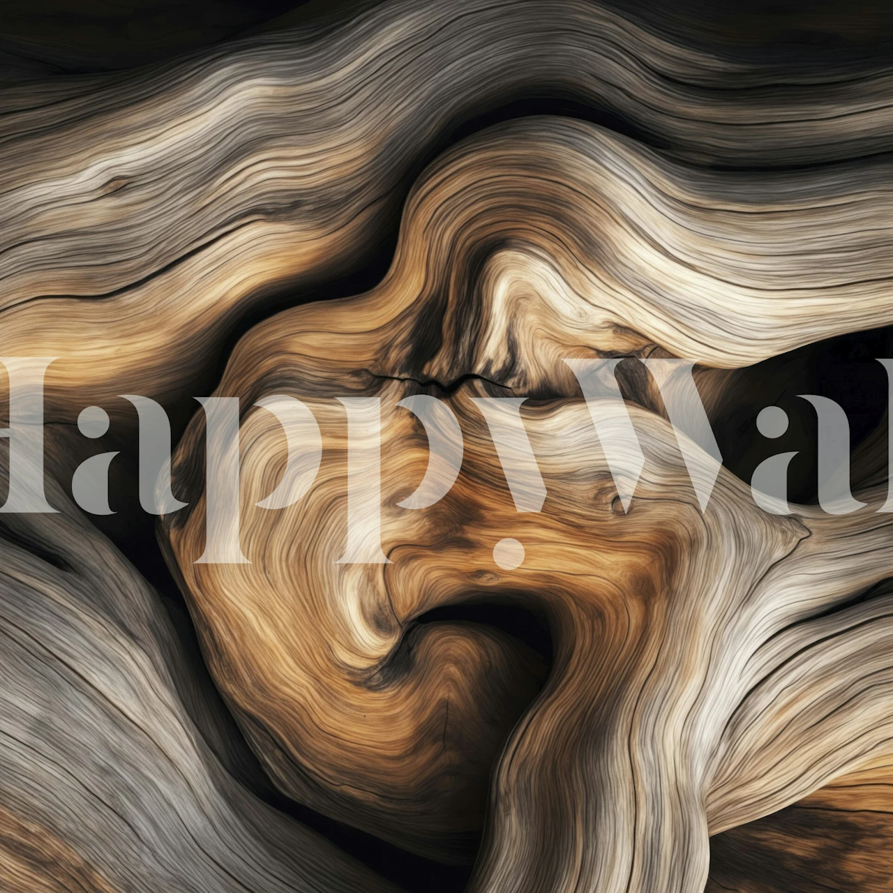 Cozy rustic woodland flow harmony wallpaper in a room