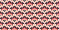 Abstract Pink Retro Scallop Blossoms ταπετσαρία