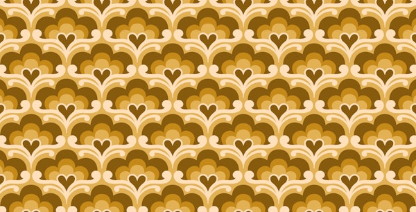 Golden Retro Blossoms Elegance