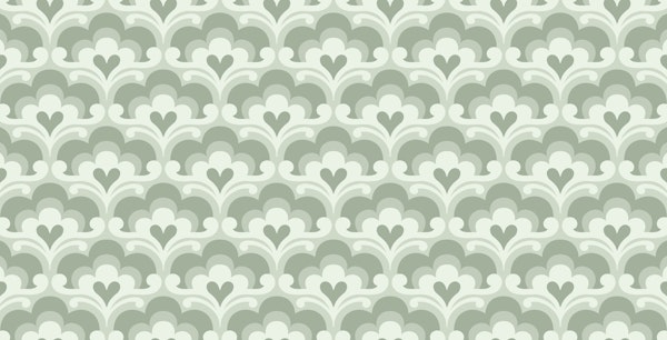 Elegant Light Sage Retro Blossoms