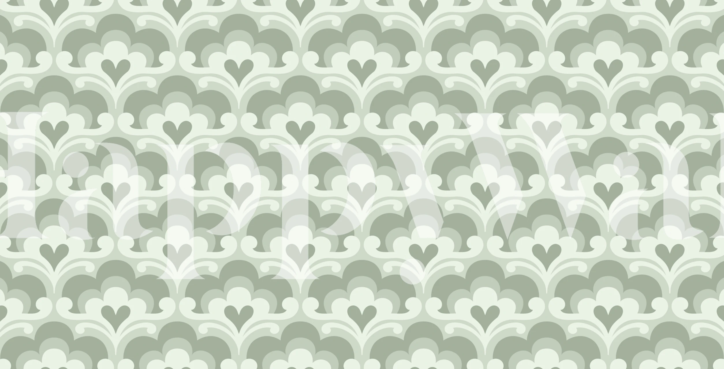 Elegant light sage retro blossoms wallpaper design
