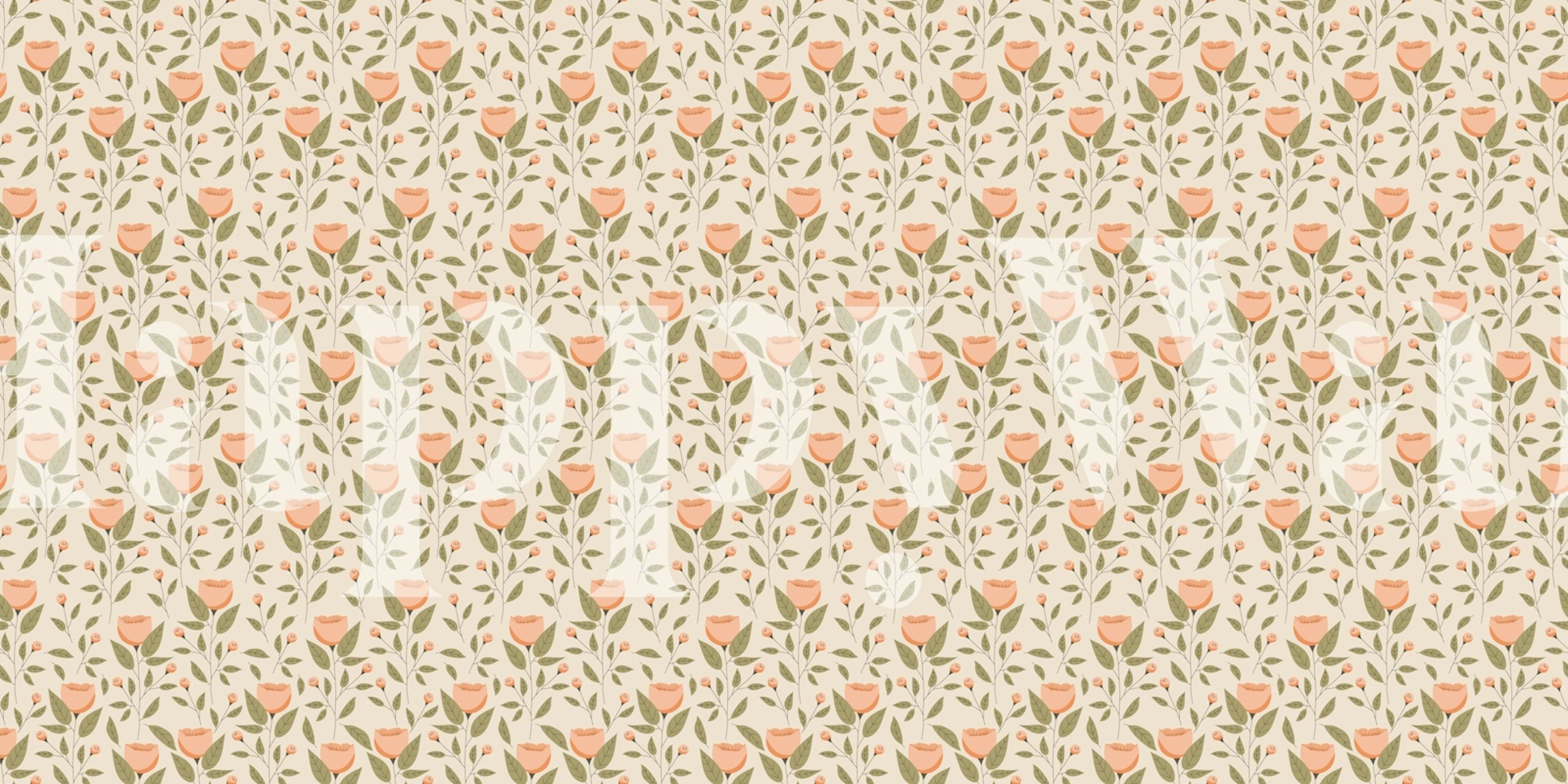 Soft Vintage Blooms floral ταπετσαρία σε ένα δωμάτιο