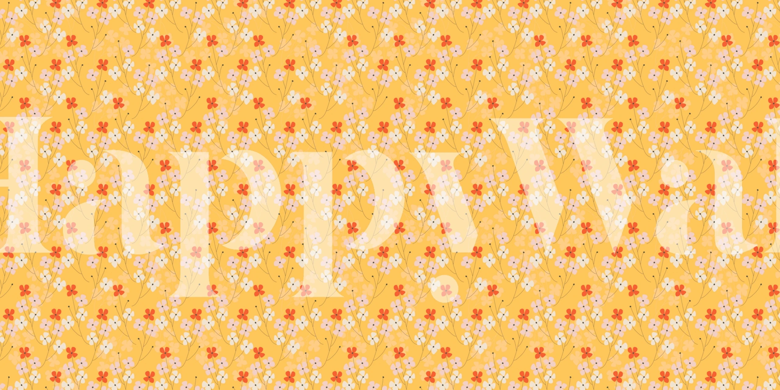 Golden Field Flowers wallpaper in a room