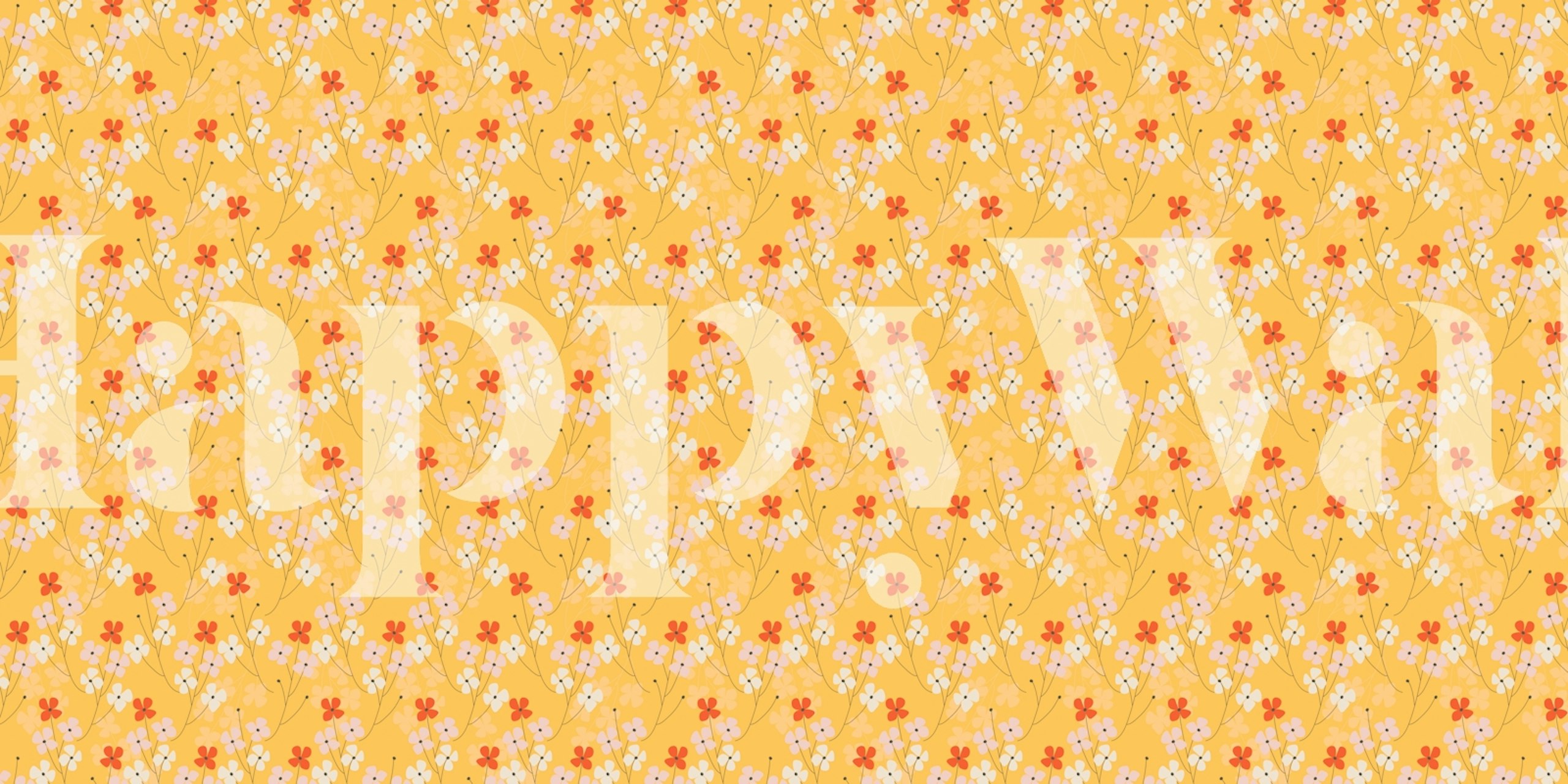 Papel pintado Golden Field Flowers en una habitación