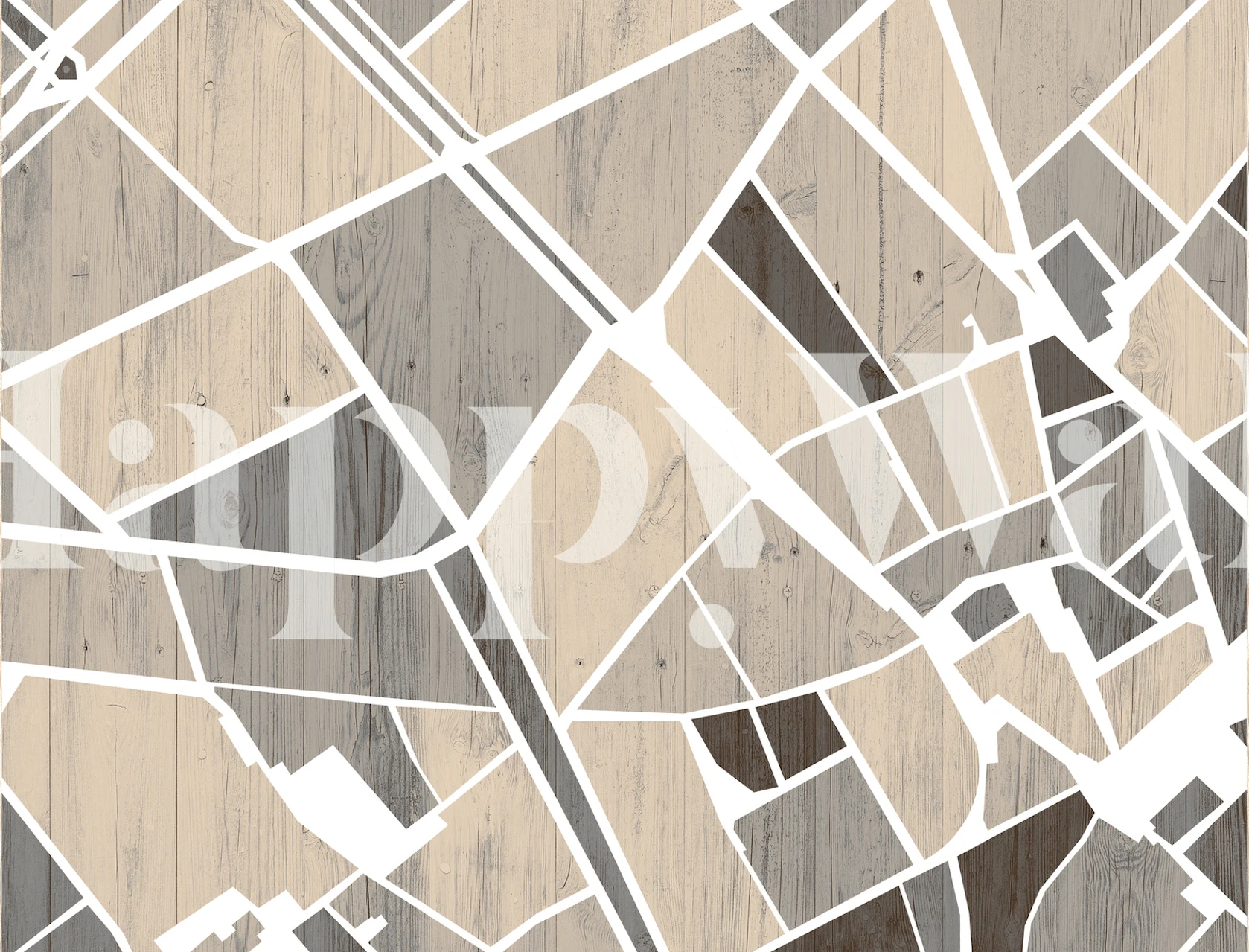 Barcelona City Center Map ontwerp behang