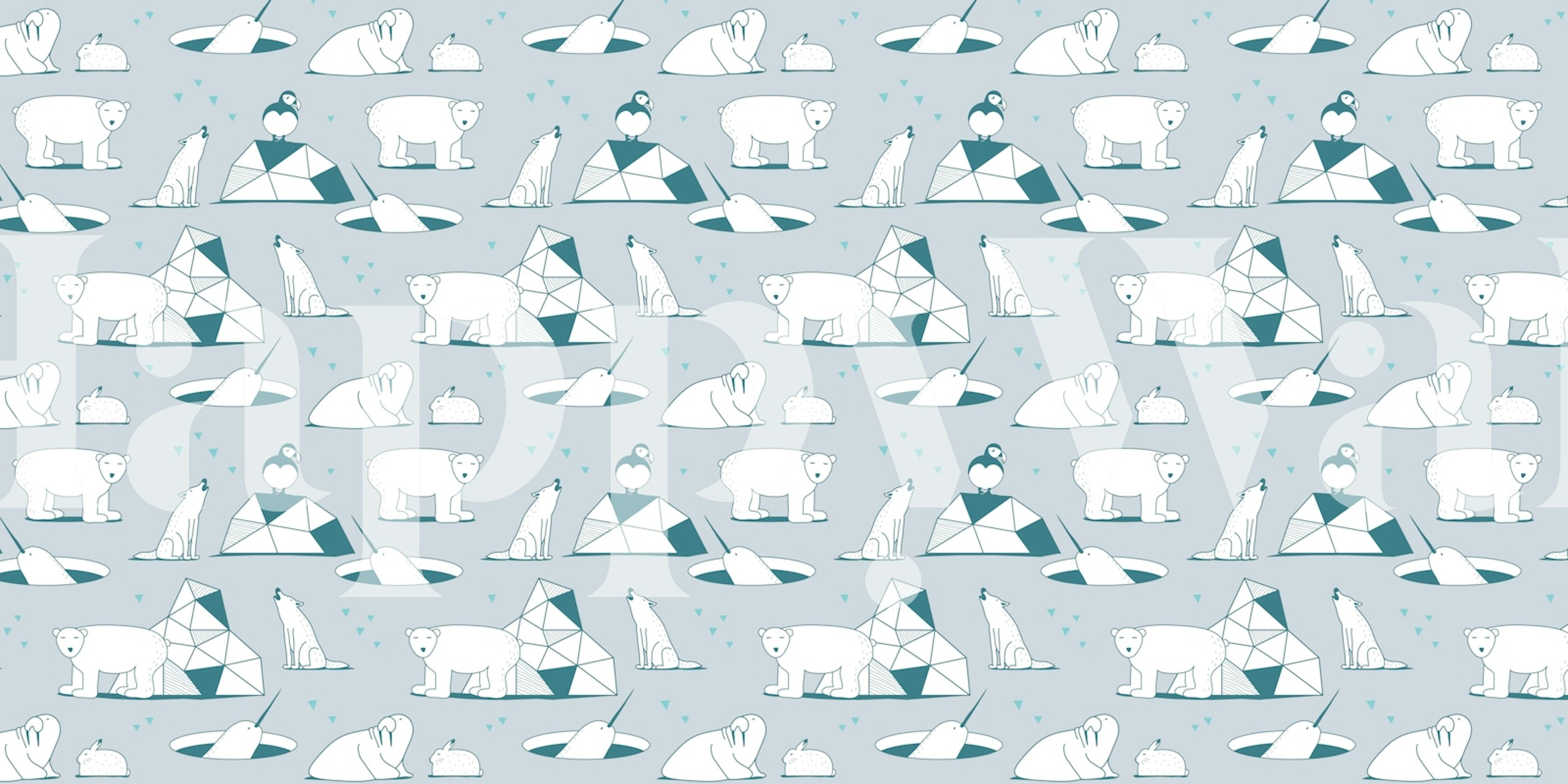 Ταπετσαρία Arctic Animal Adventure σε ένα δωμάτιο