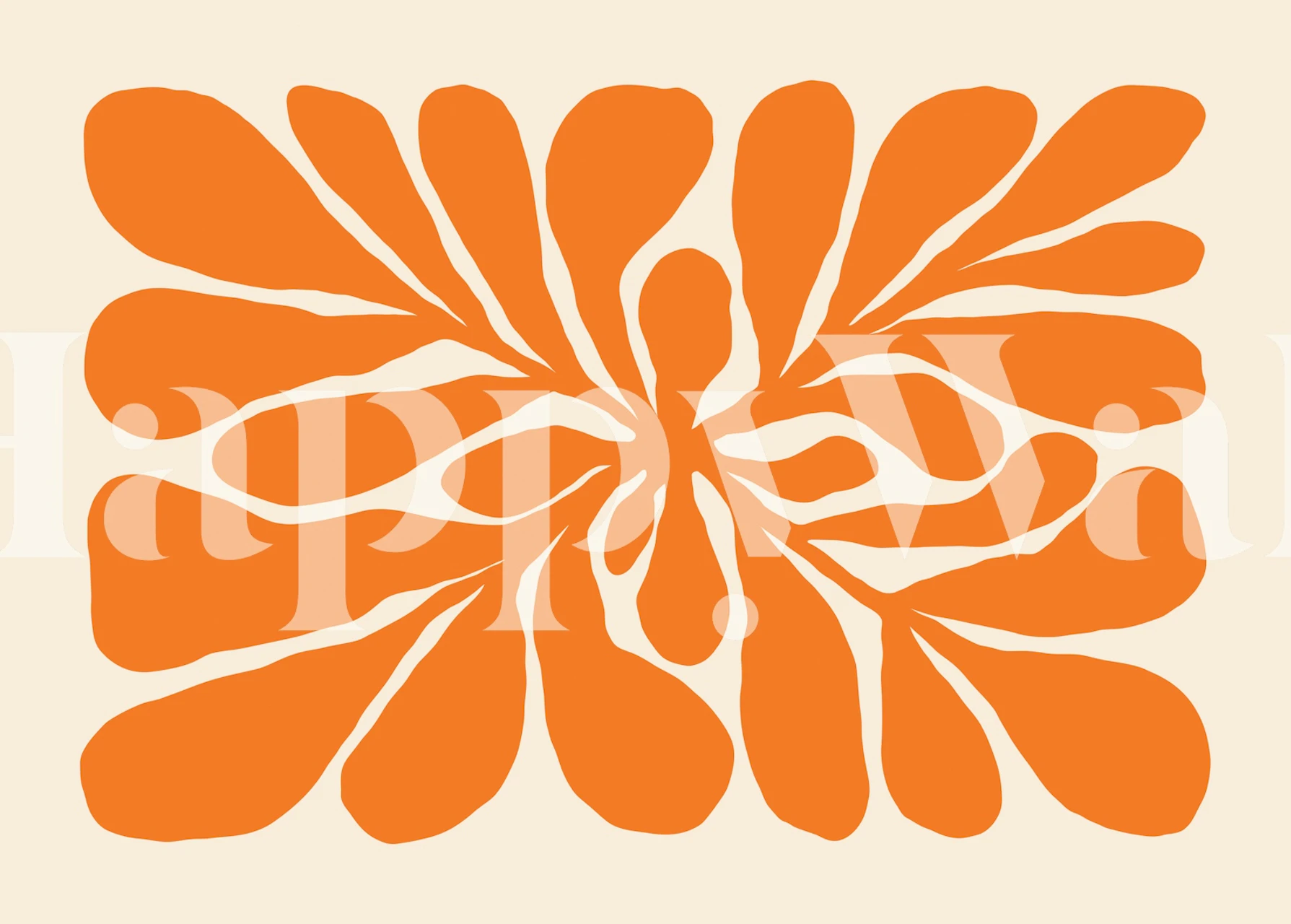 Abstract Leaf Shapes wallpaper in room setting