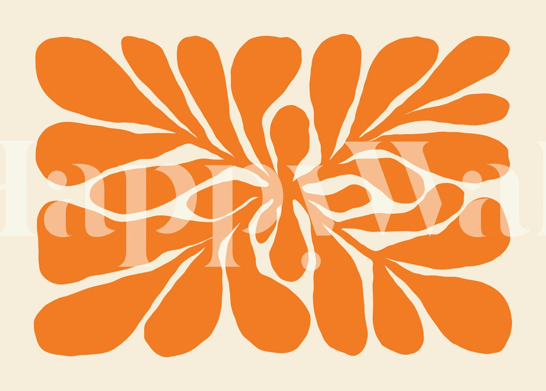 Tapeta Abstract Leaf Shapes v pokojovém uspořádání