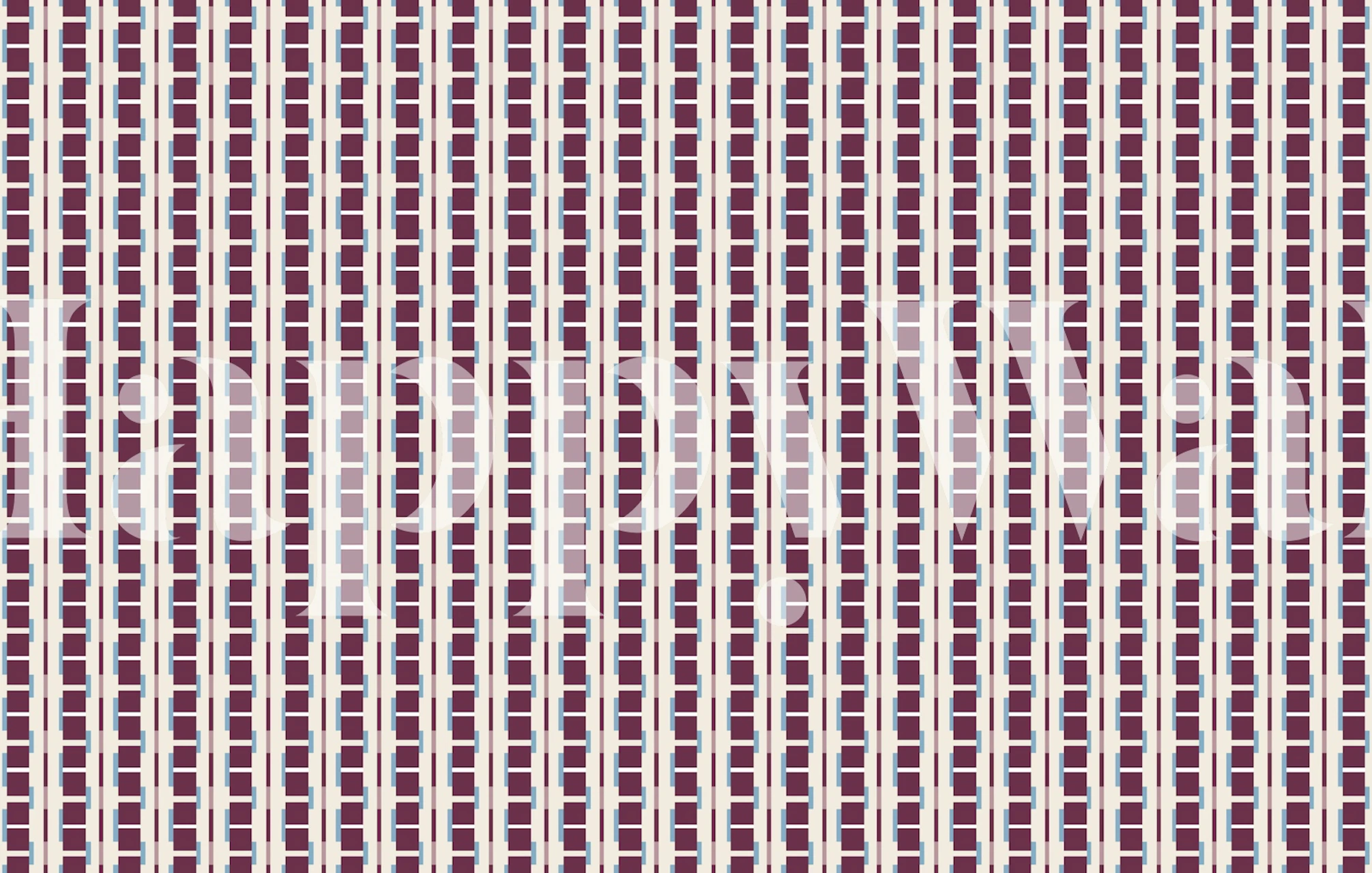 Papel pintado Burgundy Grid Elegance en una habitación