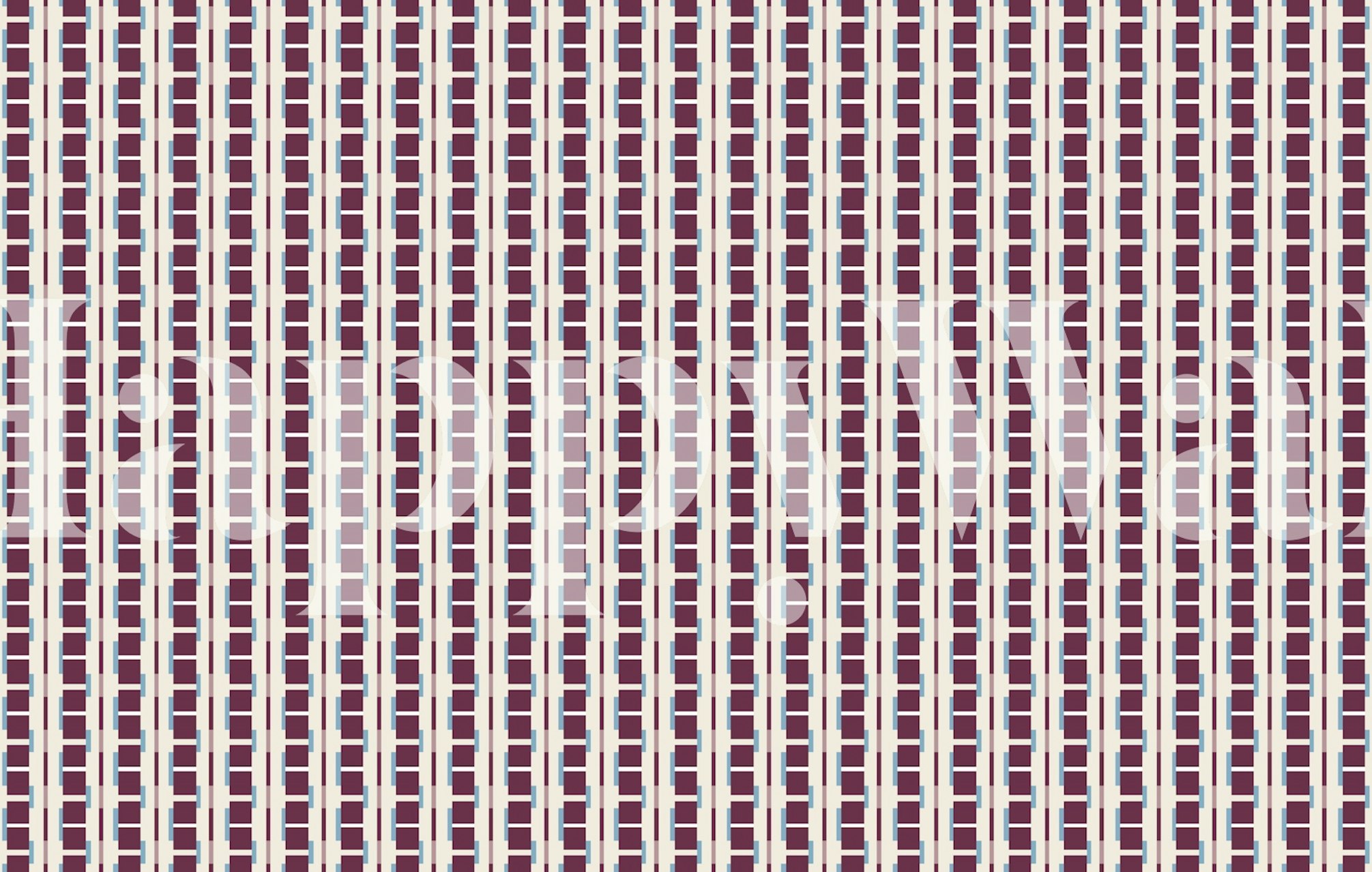 Burgundy Grid Elegance wallpaper in a room