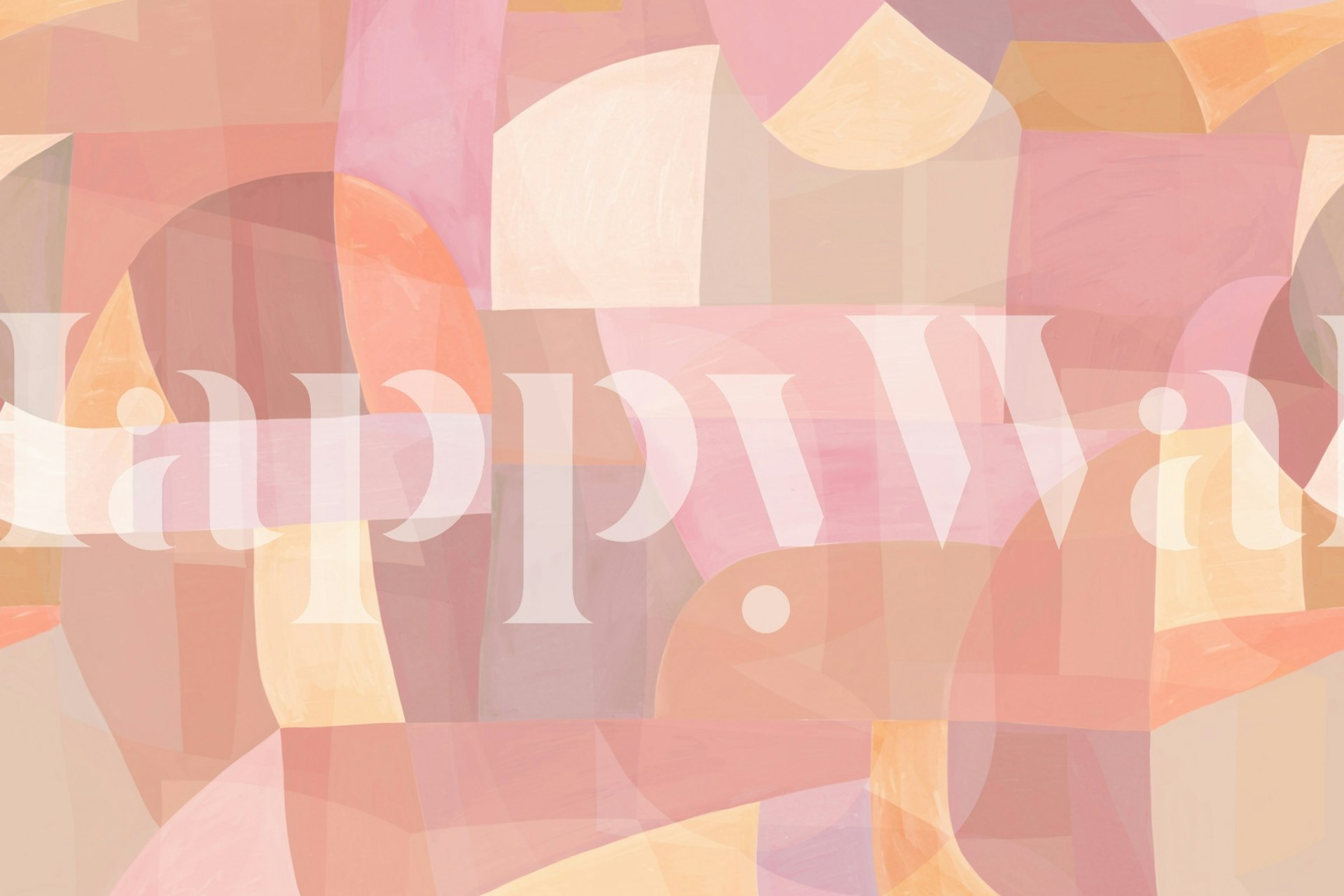 Desert Dusk Painterly Geometric ταπετσαρία στο δωμάτιο