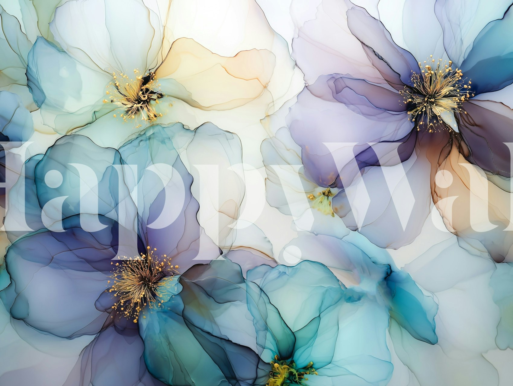 Ethereal Ink Floral Dreams tapetdesign