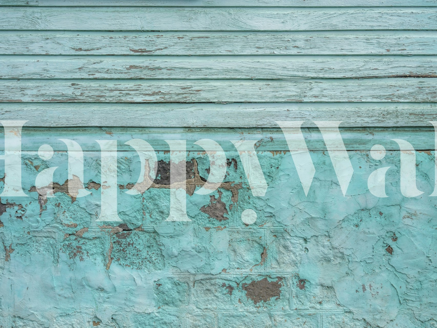 Aqua Rustic Charm-tapet i et rum