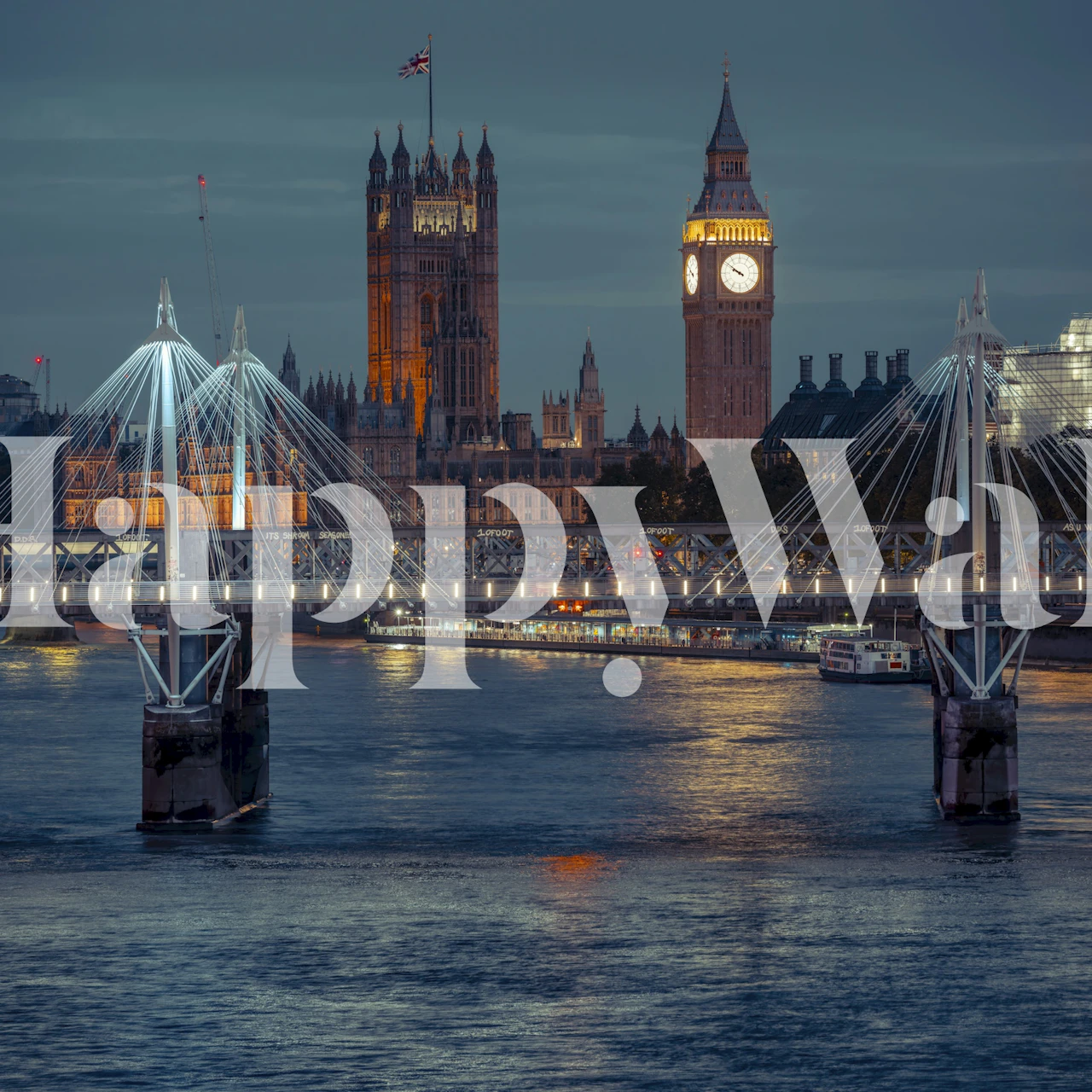 Evening view of London skyline wallpaper