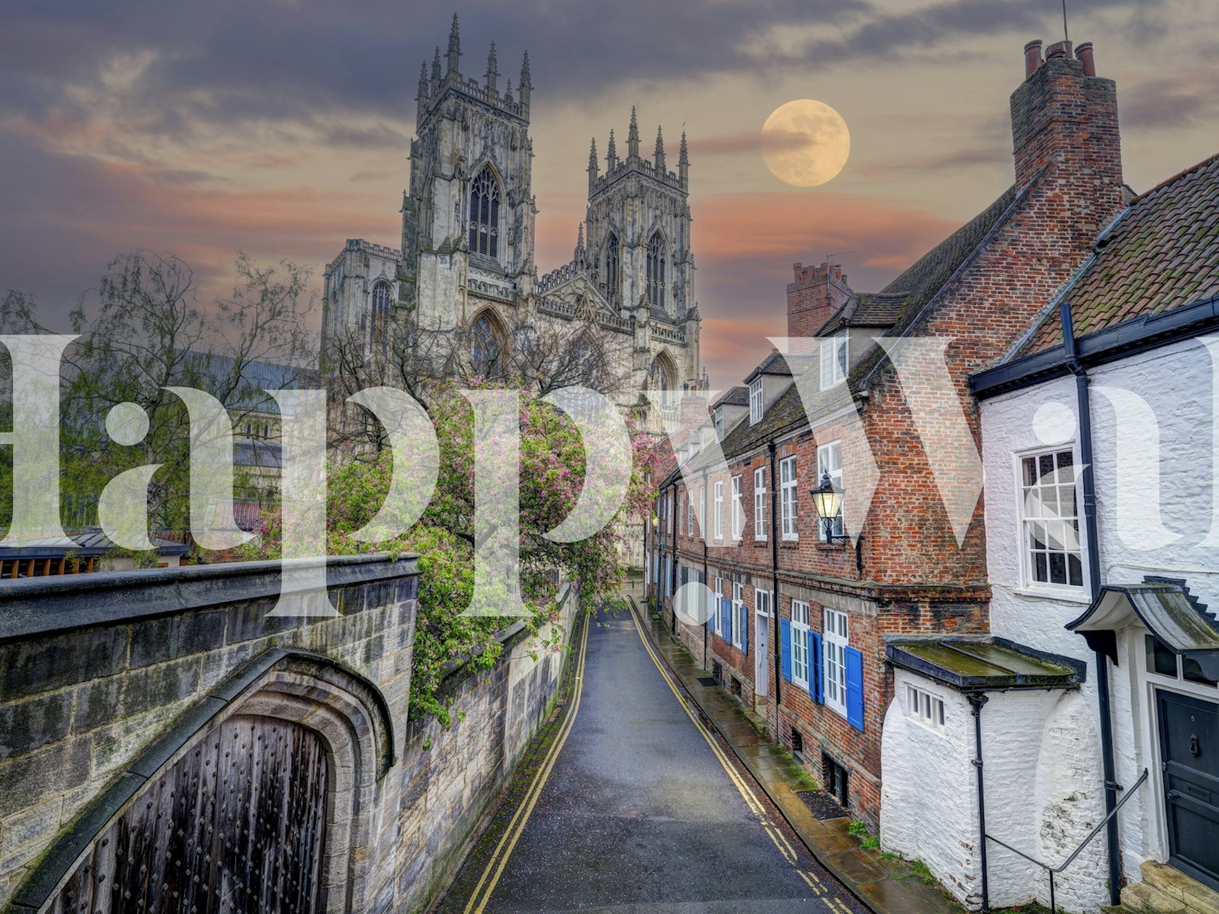 Charming Yorkshire Cathedral street view tapet