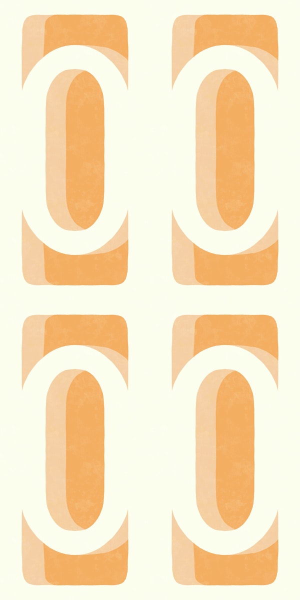 Orange Breeze Block Screen - Retro Geometric