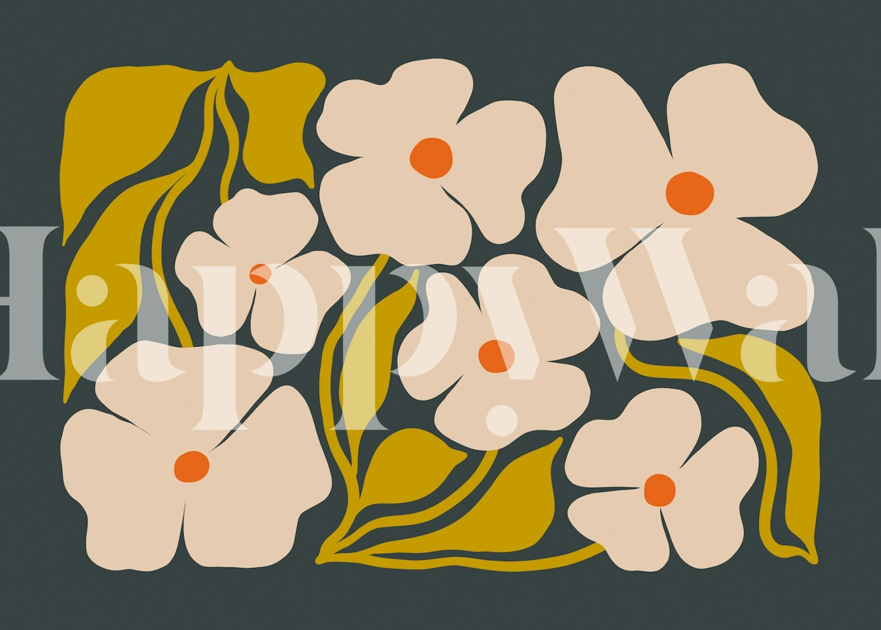 Bold floral behangontwerp in een kamer