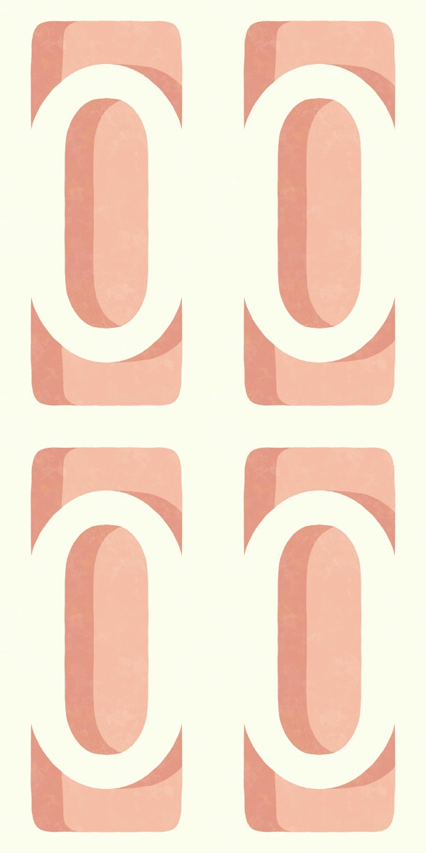 Coral Breeze Block Screen - Retro Geometric