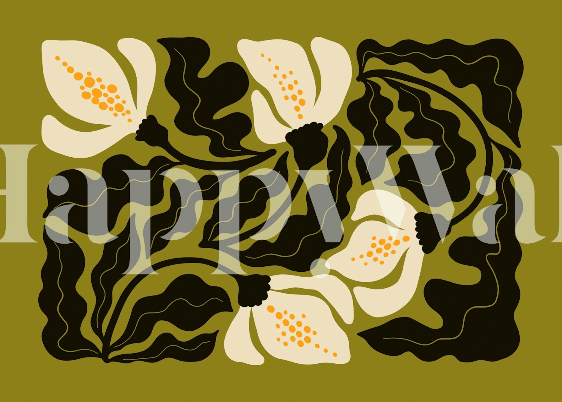 Ταπετσαρία Floral Elegance Blossom σε ένα δωμάτιο