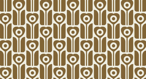 Geometric retro tulip flowers brown