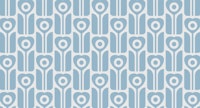 Retro geometric tulip flowers light blue papel de parede