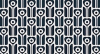 Retro geometric tulips black and white tapete