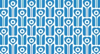 Retro geometric tulips blue and white tapete
