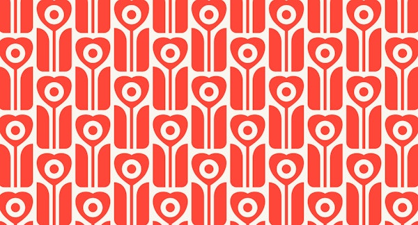 Retro geometric tulips red